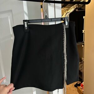 Zara Black Mini Skirt with Silver Detail